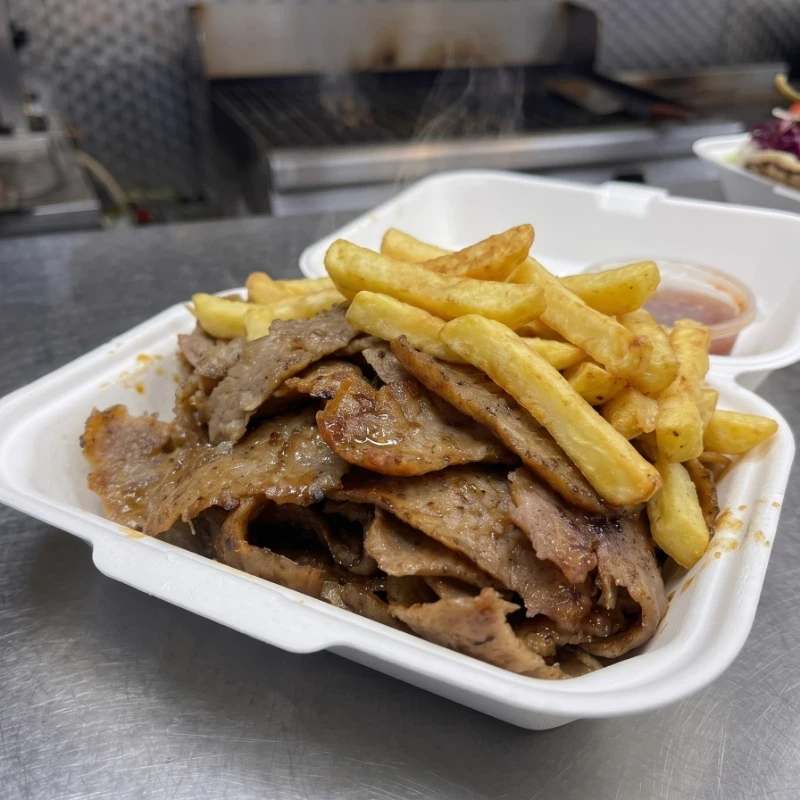 DONER MEAT WITH CHIPS