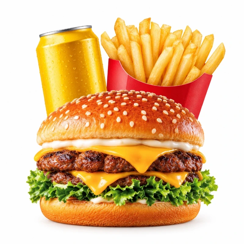 (8)1/2 Cheese Burger Meal